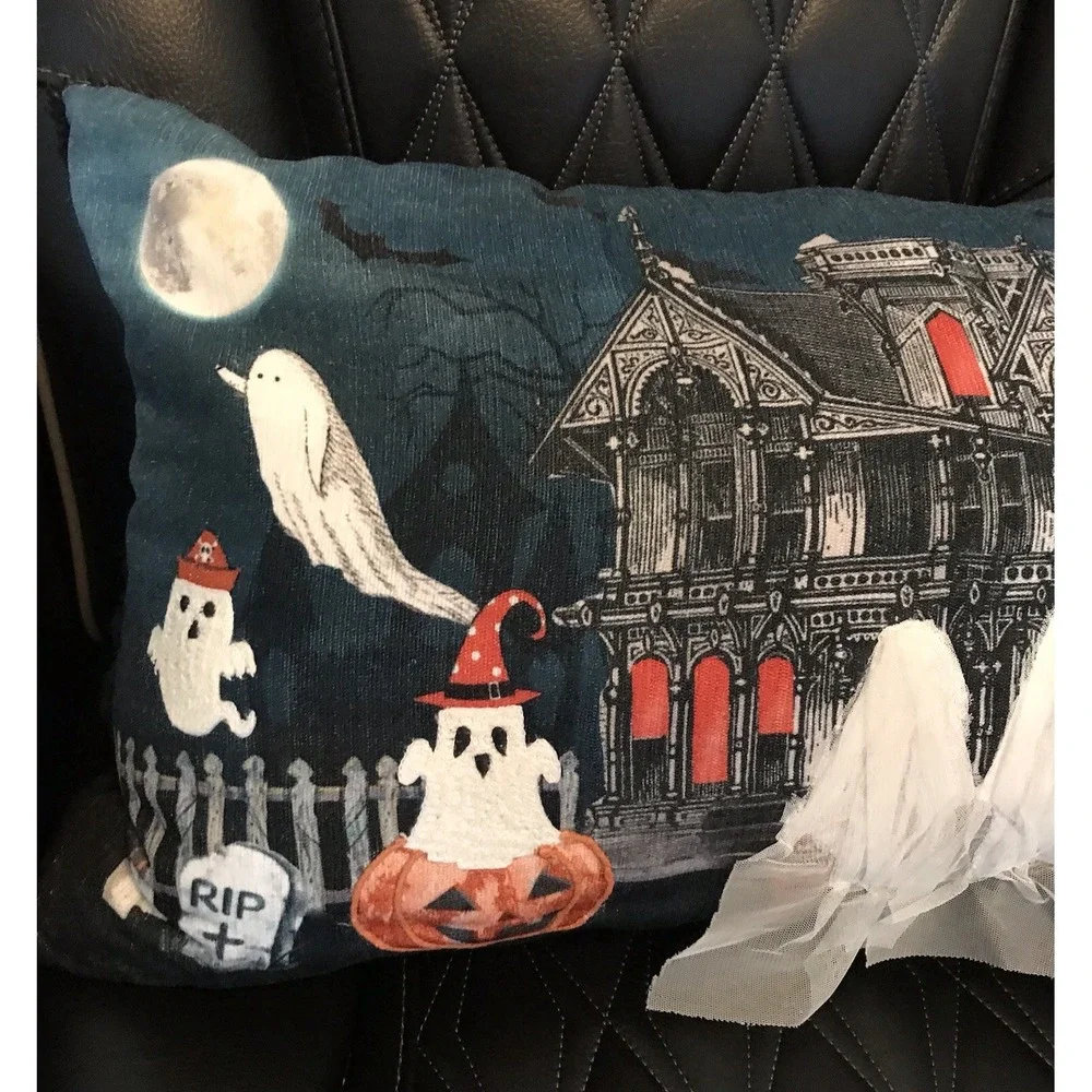 Halloween Novogratz Decorative Pillow Haunted House Ghost‎ Wedding Pumpkin 3D